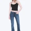 Hour Low Rise Skinny Bootcut Leg Jeans – Dusky Blue – Medium Blue