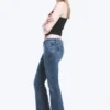 Hour Low Rise Skinny Bootcut Leg Jeans – Dusky Blue – Medium Blue