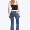 Hour Low Rise Skinny Bootcut Leg Jeans – Dusky Blue – Medium Blue