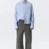 Hugo Hart Relaxed Double Collar Shirt – Blue – White Stripes