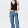 Imoo Low Rise Loose Wide Jeans – 90S Blue – Medium Blue