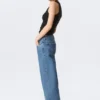 Imoo Low Rise Loose Wide Jeans – 90S Blue – Medium Blue