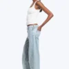 Imoo Low Rise Loose Wide Jeans – Dream Blue – Light Blue