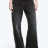 Imoo Low Rise Loose Wide Jeans – Washed Black