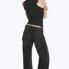 Imoo Low Rise Loose Wide Jeans – Washed Black
