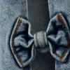 Imoo Low Rise Wide Leg Bow Jeans – Mid Blue – Medium Blue