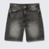 Imoo Low-Rise Wide Leg Denim Shorts – Haunted Black – Black