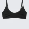 Inez Scooped Cotton Bralette – Black