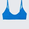Inez Scooped Cotton Bralette – Bright Blue