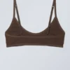 Inez Scooped Cotton Bralette – Dark Brown