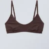 Inez Scooped Cotton Bralette – Dark Plum