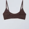 Inez Scooped Cotton Bralette – Dark Plum