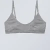 Inez Scooped Cotton Bralette – Grey Melange