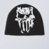 Jacquard-Knit Beanie – Black