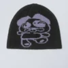 Jacquard-Knit Beanie – Black