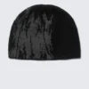 Jacquard-Knit Beanie – Black/Grey