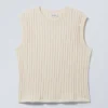 Jacquard Knitted Tank Top – Light Dusty White