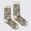 Jaqcuard Crew Socks – Beige – Tiger Stripes
