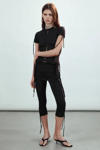 Jersey Knot Trousers – Black