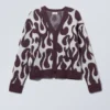 Jonas Regular Cardigan – Black & Blue Organic Flames
