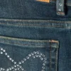 Katsumi Embellished Low Rise Slim Flared Leg Jeans – Embellished Blue – Dark Blue