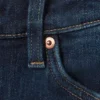 Katsumi Low Rise Frayed Flared Jeans – Summit Blue – Dark Blue