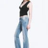 Katsumi Low Rise Slim Flared Leg Jeans – Climb Blue – Light Blue