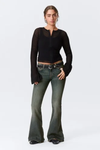 katsumi low rise slim flared leg jeans desert blue dark blue 1 330x495 - Katsumi Low Rise Slim Flared Leg Jeans - Desert Blue - Dark Blue