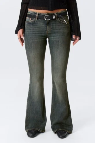 katsumi low rise slim flared leg jeans desert blue dark blue 2 330x495 - Katsumi Low Rise Slim Flared Leg Jeans - Desert Blue - Dark Blue