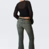 Katsumi Low Rise Slim Flared Leg Jeans – Desert Blue – Dark Blue