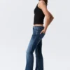Katsumi Low Rise Slim Flared Leg Jeans – Peak Blue – Medium Blue