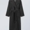 Kia Oversized Wool Blend Coat – Black