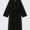 Kia Oversized Wool-Blend Double-Breasted Coat – Black