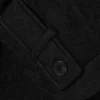 Knee-Length Single-Breasted Coat – Black