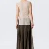 Knitted Boat-Neck Tank Top – Light Beige