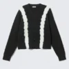 Knitted Boxy Tie-Dye Cardigan – Black Tie-Dye