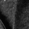Knitted Boxy Wool-Blend Zip Hoodie – Dark Grey