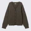 Knitted Cotton Cardigan – Dark Grey