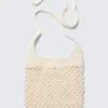 Knitted Cotton Shoulder Bag – Dusty White