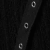 Knitted Eyelet Detail Boat-Neck Top – Black