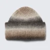 Knitted Fold-Up Ribbed Beanie – Dark Mole – Space Dye