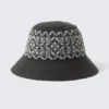 Knitted Jaquard Bucket Hat – Dark Brown