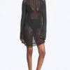 Knitted Long-Sleeved Dress – Dark Grey