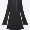 Knitted Long-Sleeved Dress – Dark Grey