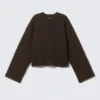 Knitted Oversized Sweater – Dark Brown