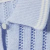 Knitted Short-Sleeved Cotton Polo Top – Light Blue – White Stripes