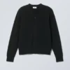 Knitted Single-Breasted Cardigan – Black