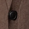 Knitted Single-Breasted Cardigan – Dark Mole