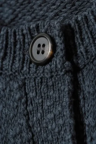 Knitted Single-Breasted Vest – Dark Navy Blue