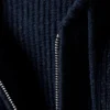 Knitted Slim Fit Zip Hoodie – Dark Navy Blue